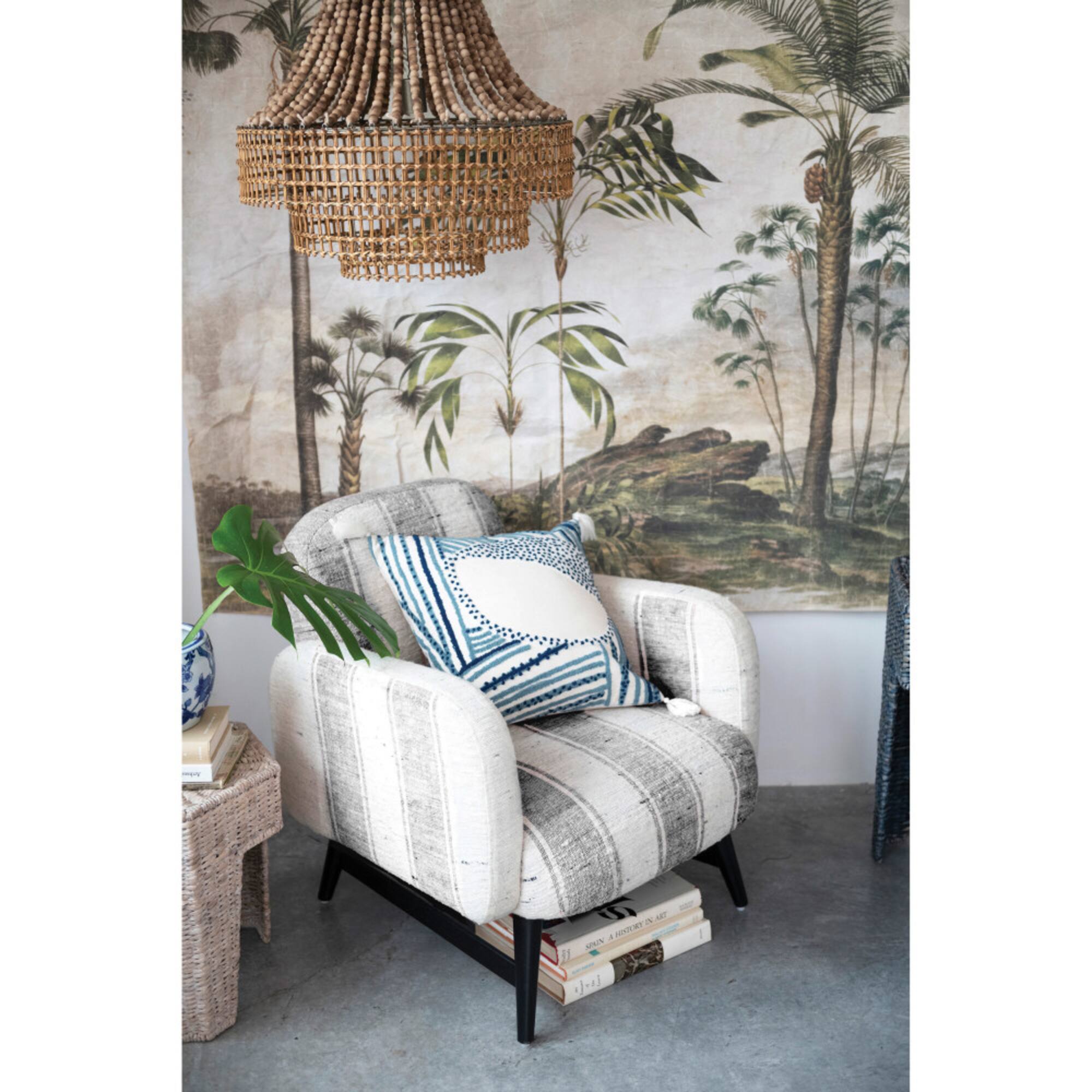 Hello Honey® 23.5" Metal, Rattan and Wood Bead Chandelier